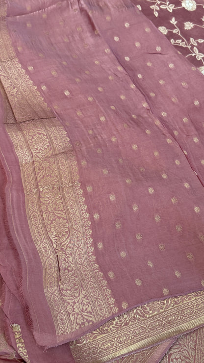 Mashru Viscose Silk Banarasi Sarees - Mauve