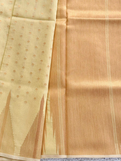 Tissue Silk – Temple Border – Lemon Yellow