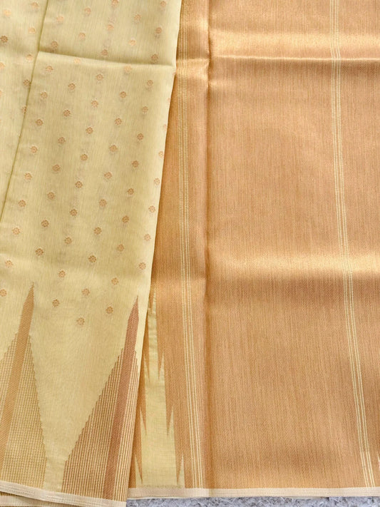 Tissue Silk – Temple Border – Lemon Yellow