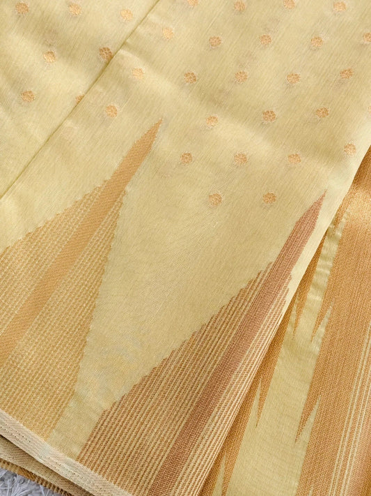Tissue Silk – Temple Border – Lemon Yellow