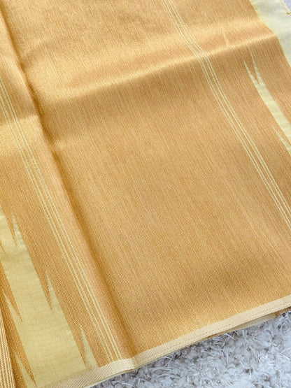 Tissue Silk – Temple Border – Lemon Yellow