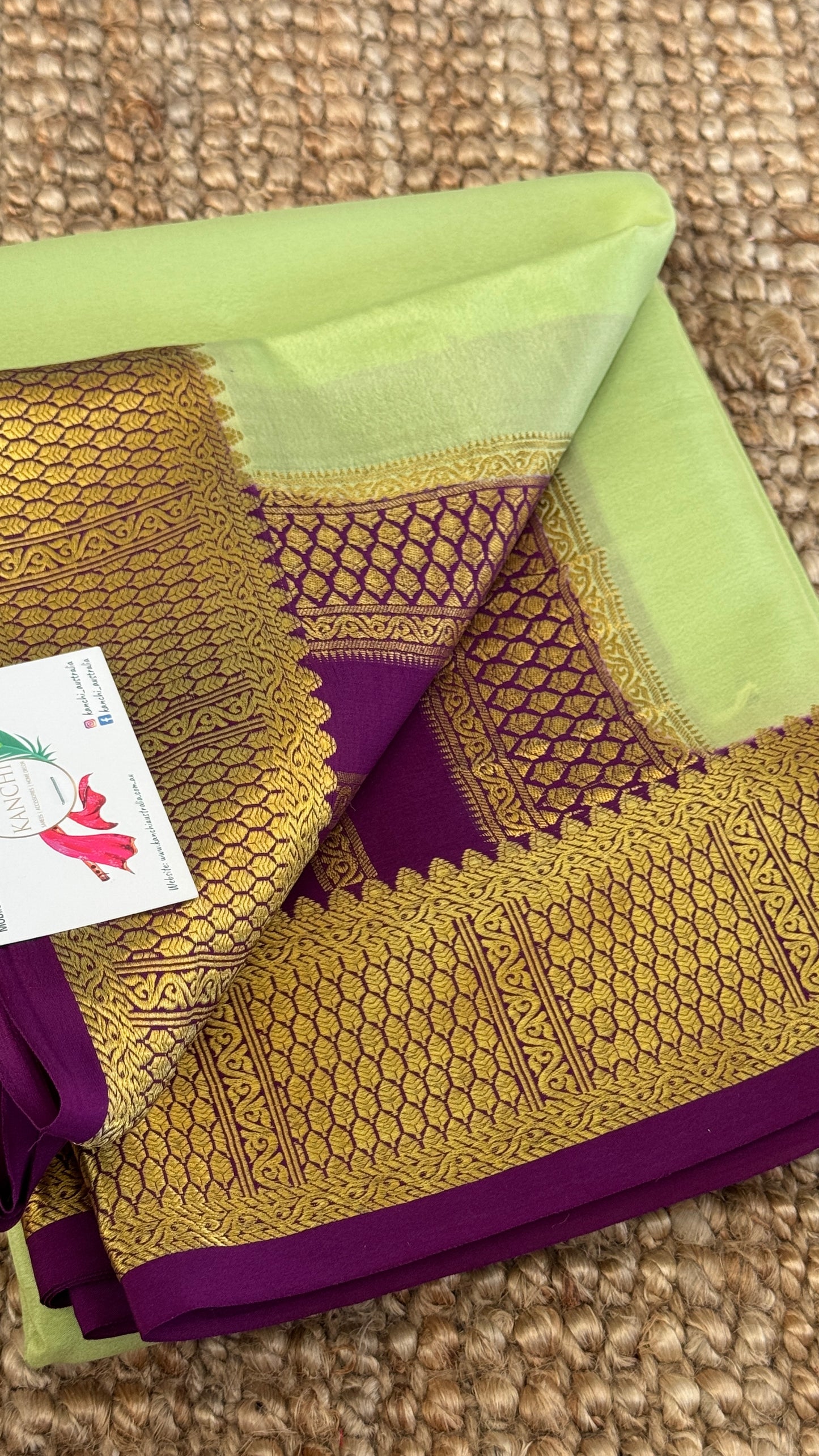 Pure Mysore Silk Sarees - Pista Green and Purple combo
