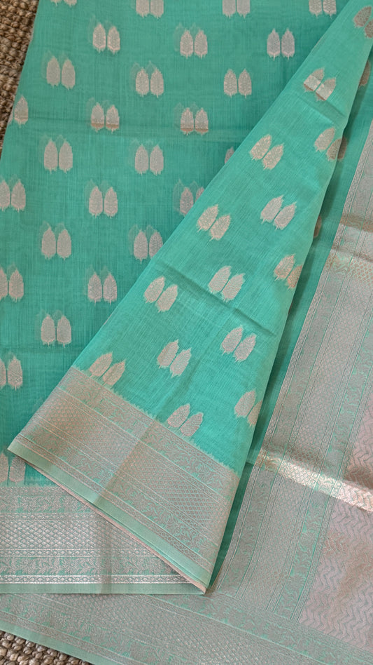 Cotton Silk Saree – Purple with Rose gold Zari