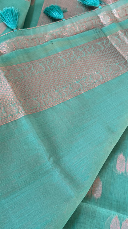 Cotton Silk Saree – Purple with Rose gold Zari