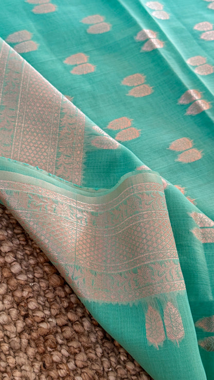 Cotton Silk Saree – Purple with Rose gold Zari