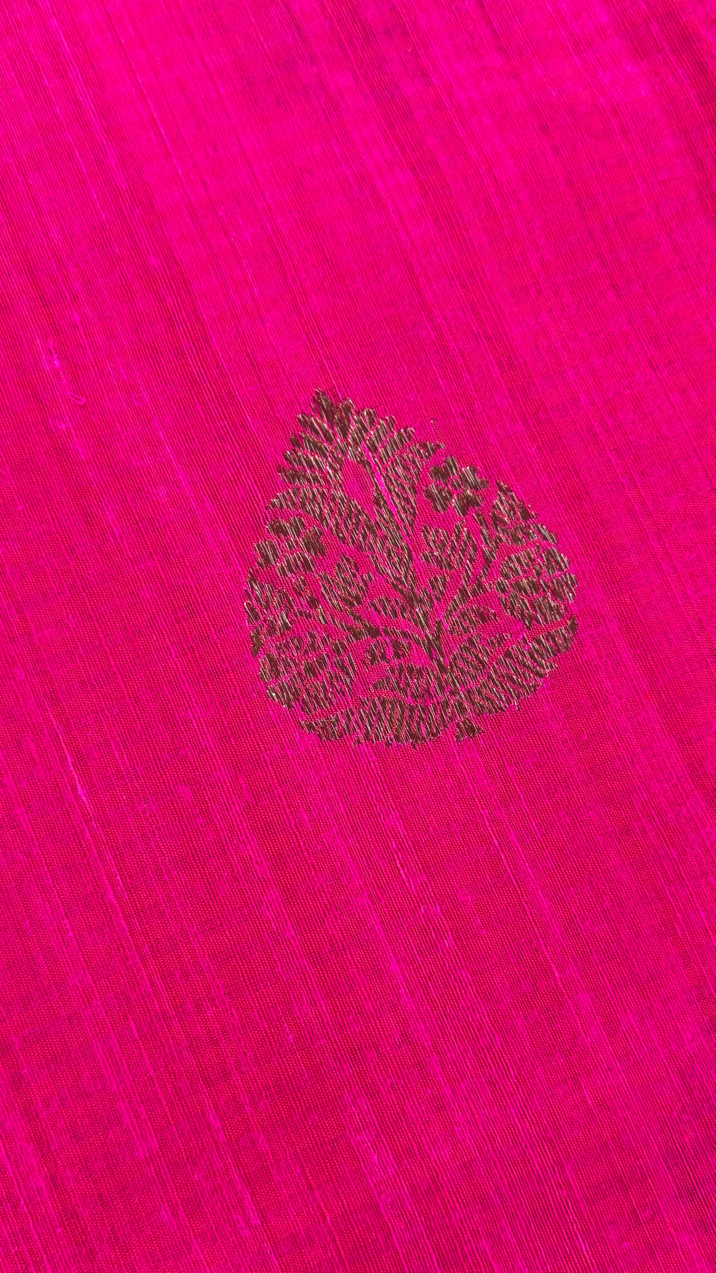 Pure Tussar Banarasi Silk Handloom – Hot Pink