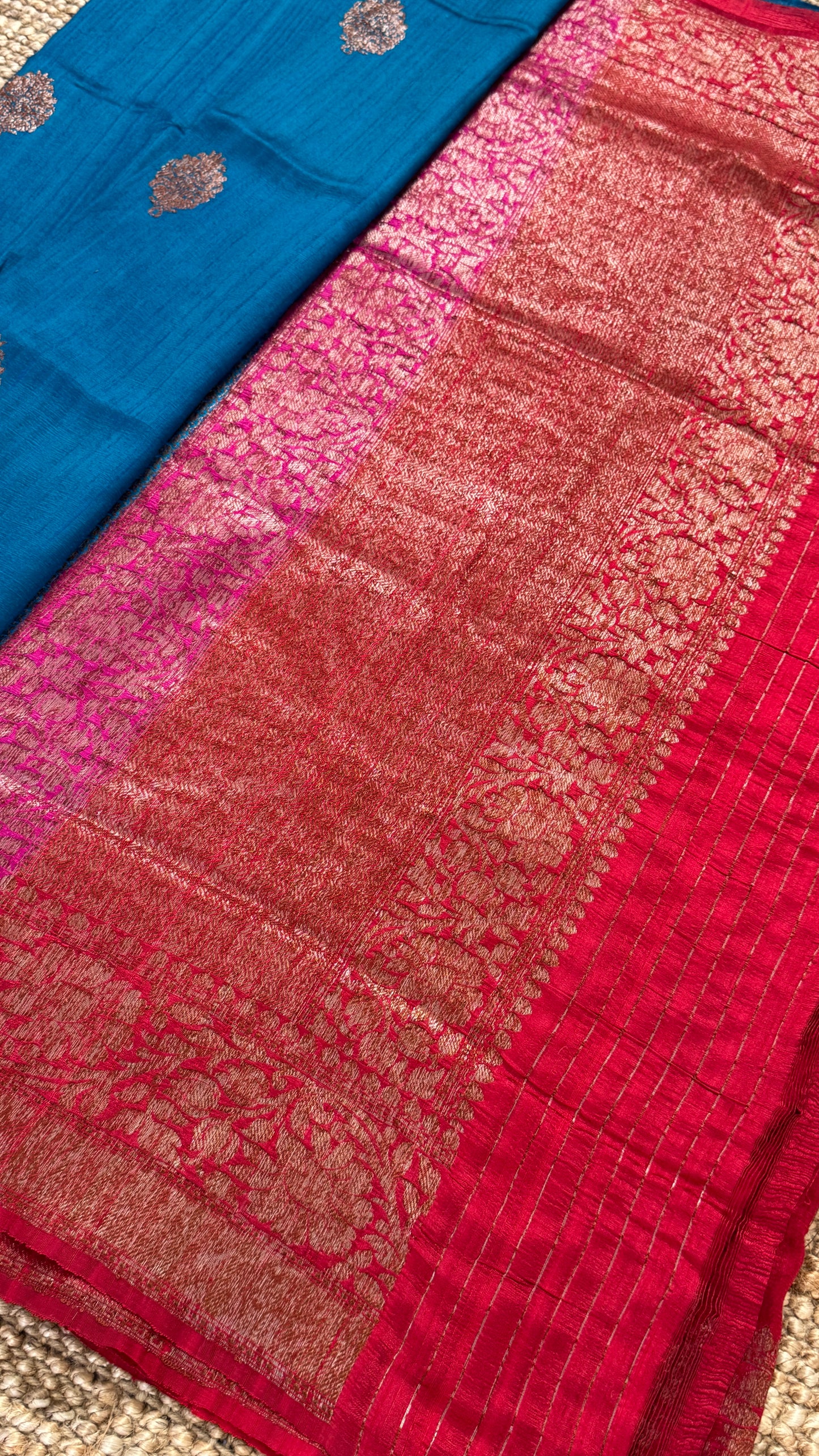 Pure Tussar Banarasi Silk Handloom – Blue
