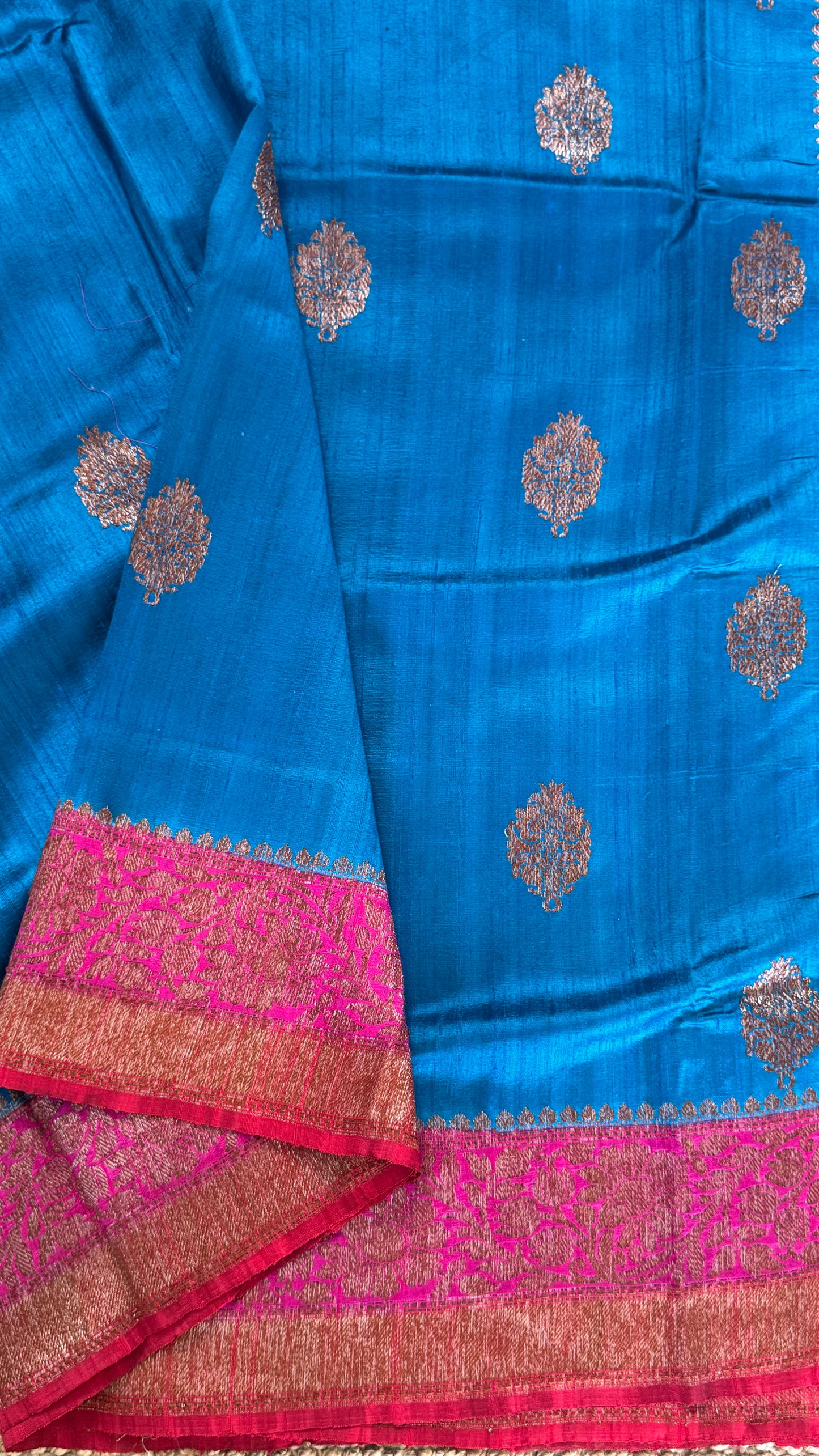 Pure Tussar Banarasi Silk Handloom – Blue