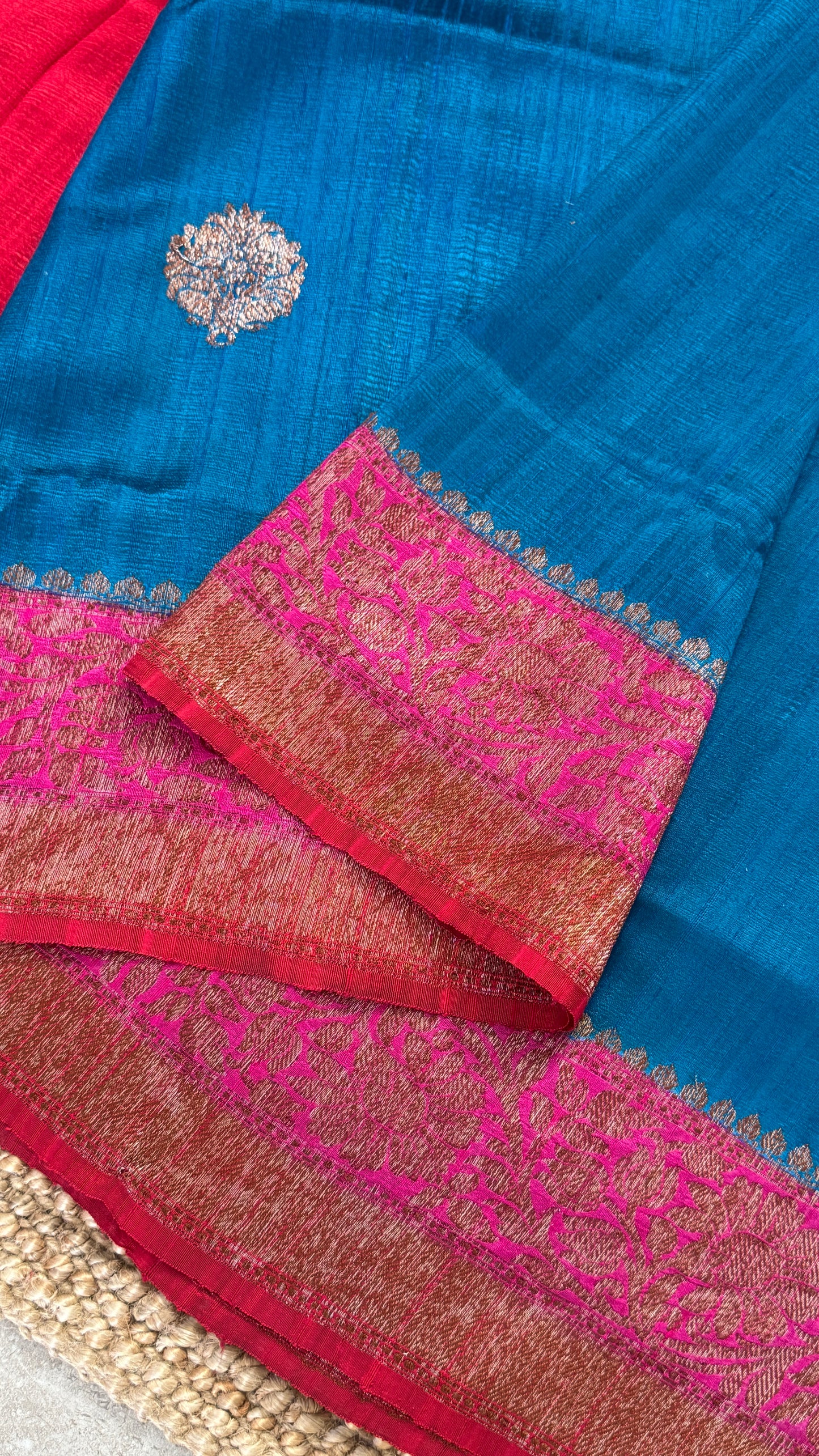 Pure Tussar Banarasi Silk Handloom – Blue