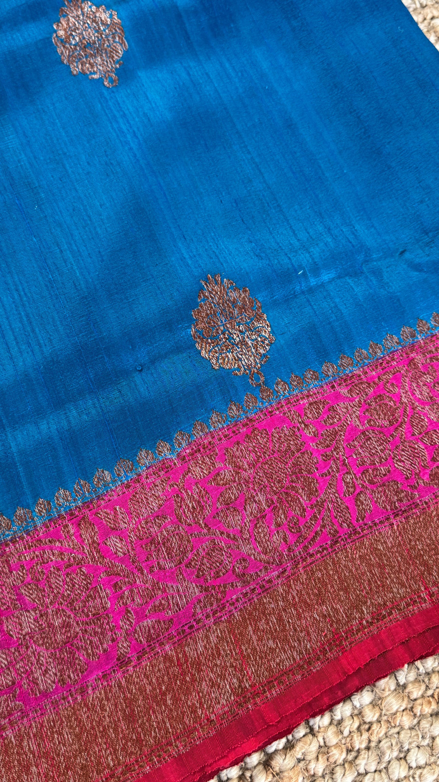 Pure Tussar Banarasi Silk Handloom – Blue