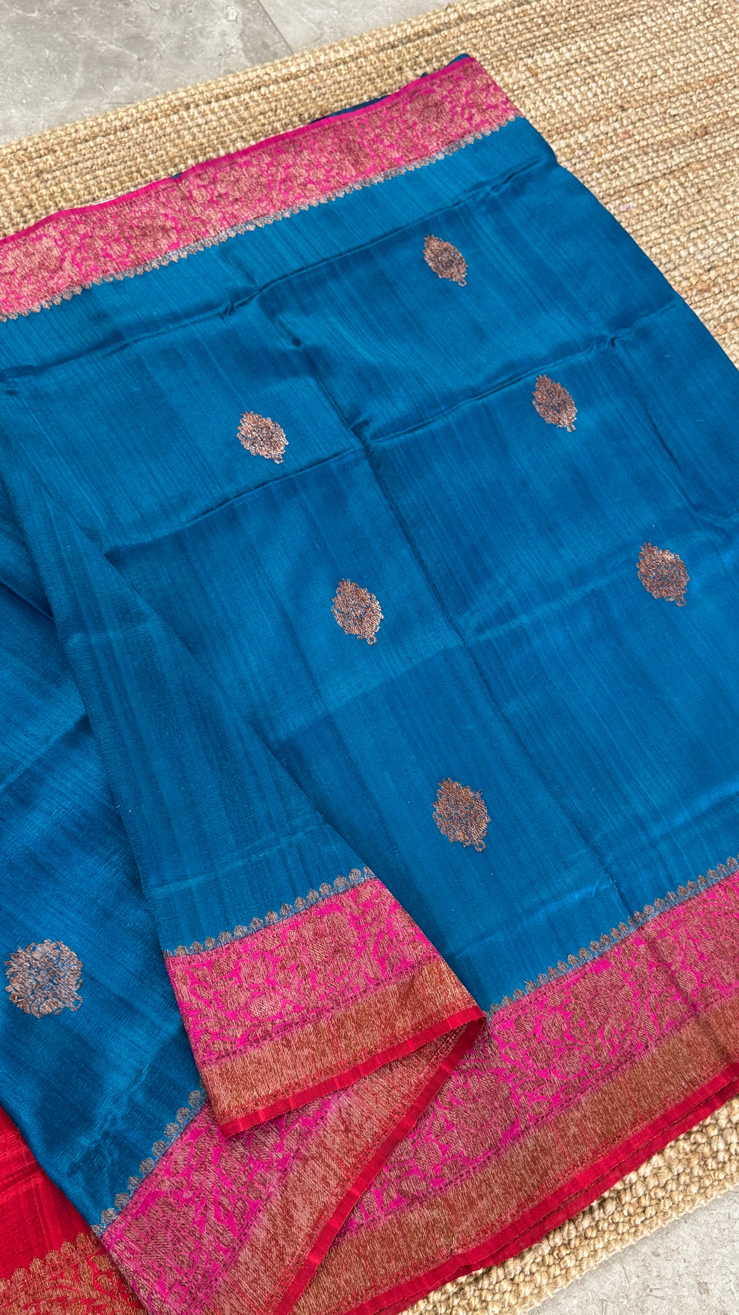Pure Tussar Banarasi Silk Handloom – Blue