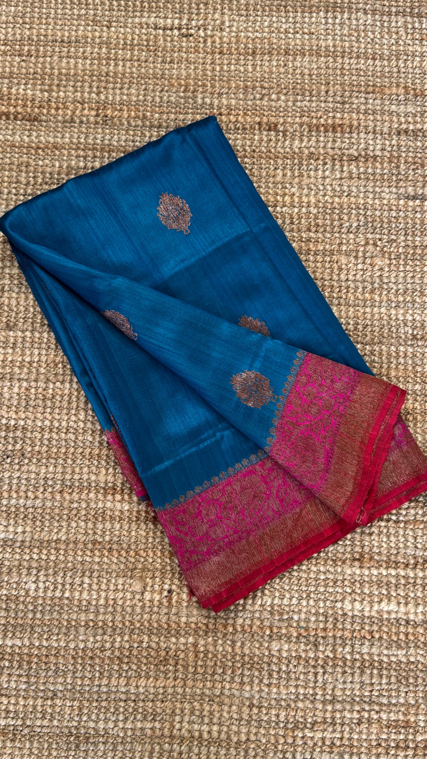 Pure Tussar Banarasi Silk Handloom – Blue