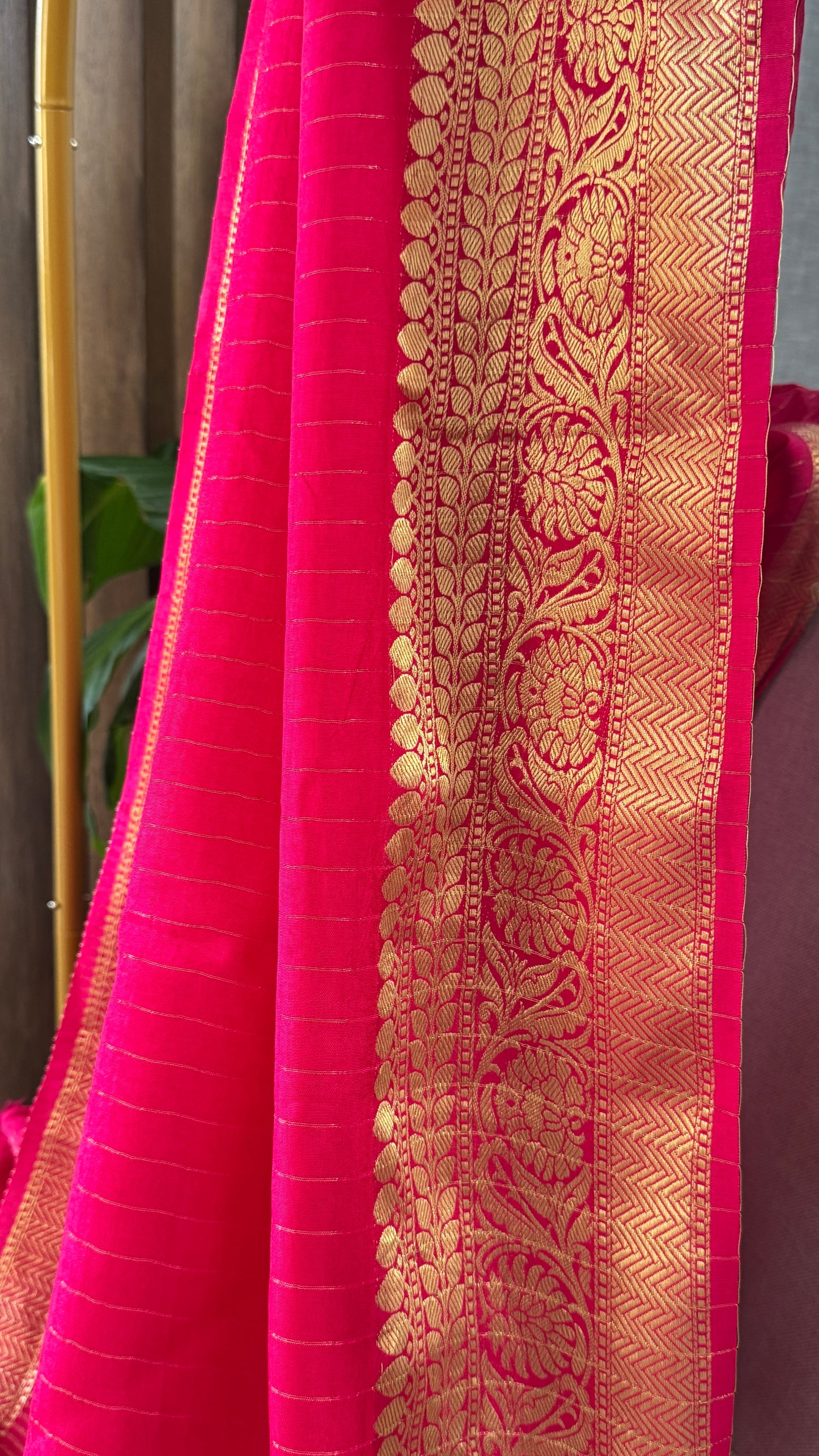 Pure Crepe silk saree – Hot Pink