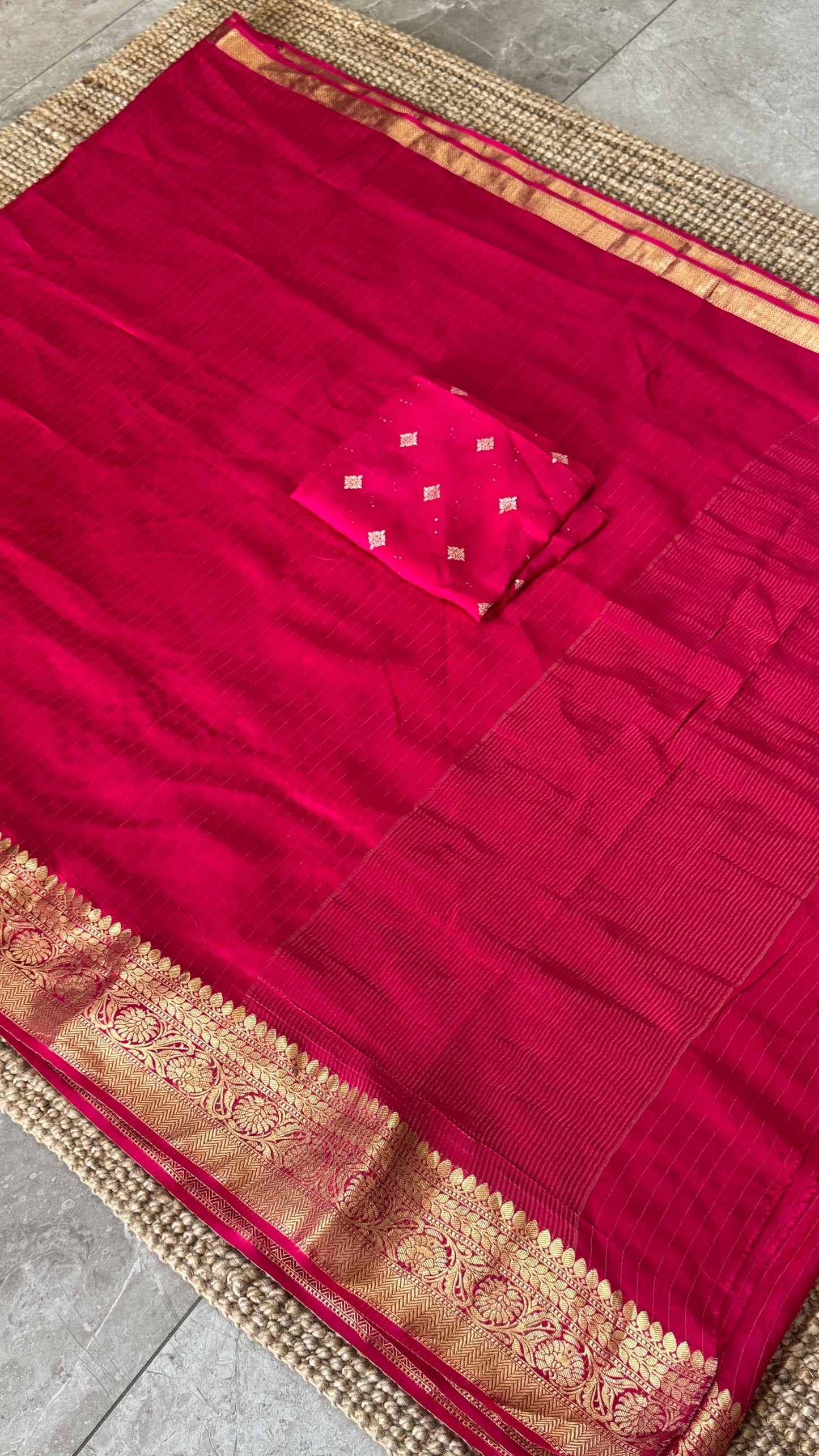 Pure Crepe silk saree – Hot Pink