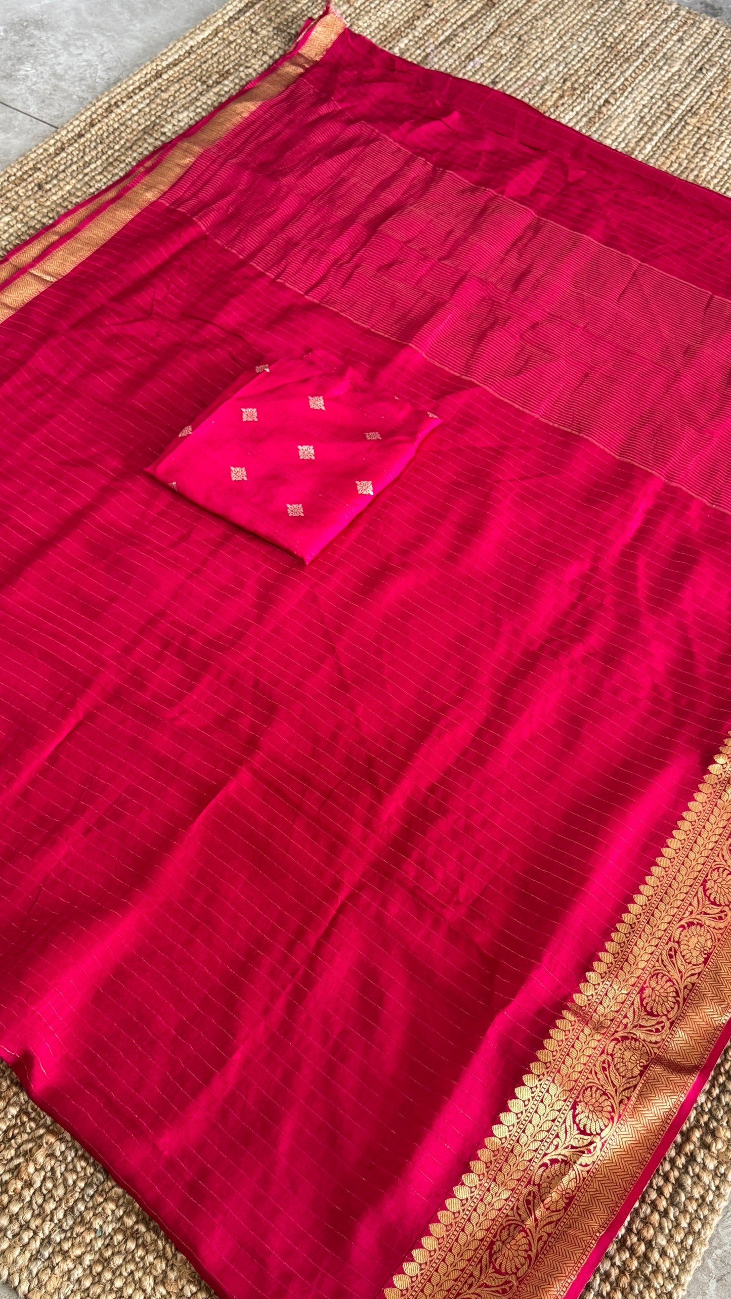 Pure Crepe silk saree – Hot Pink