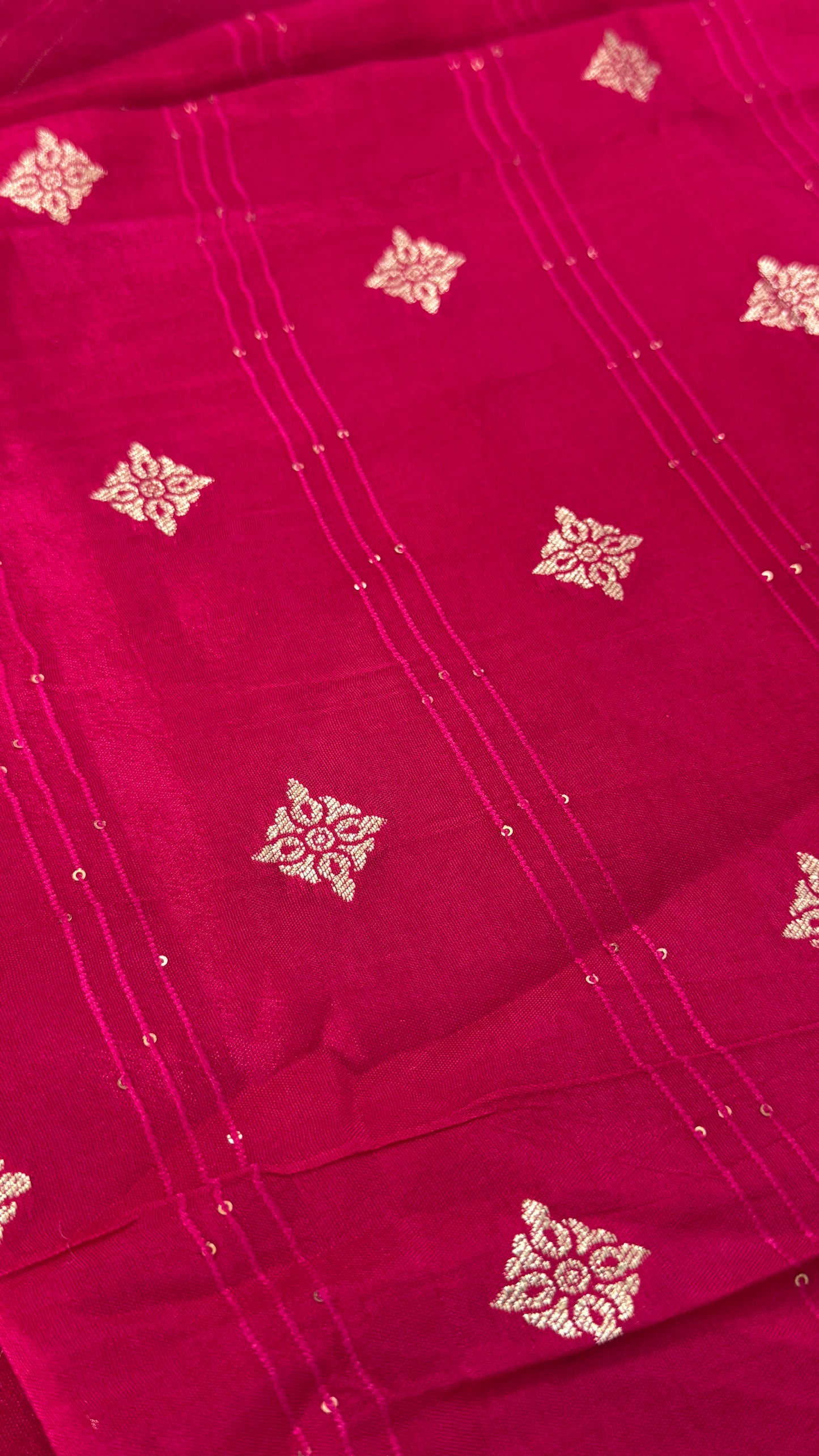 Pure Crepe silk saree – Hot Pink