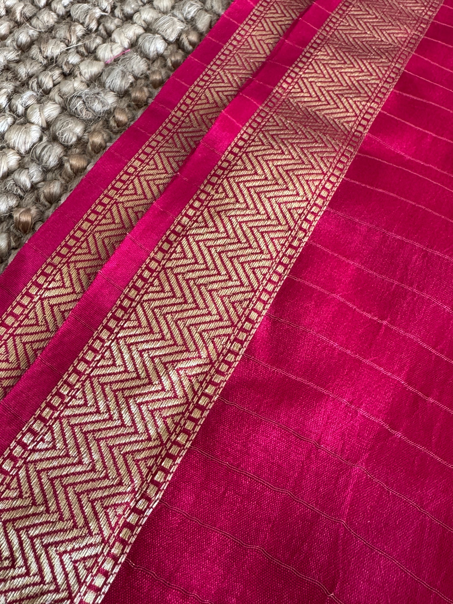 Pure Crepe silk saree – Hot Pink