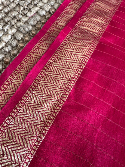 Pure Crepe silk saree – Hot Pink