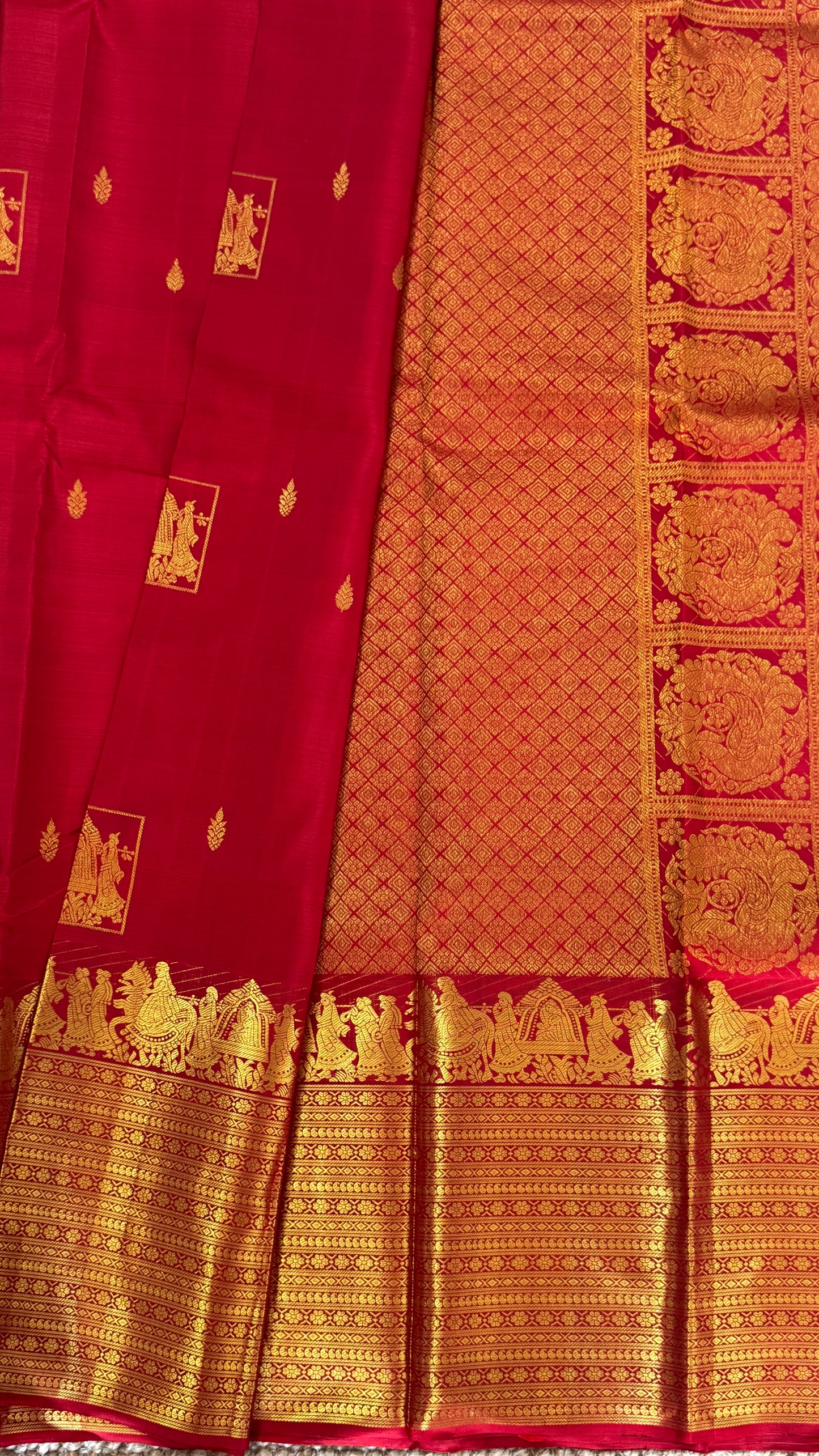 Bridal KANJIVARAM PURE SILK SAREE in DEEP Red