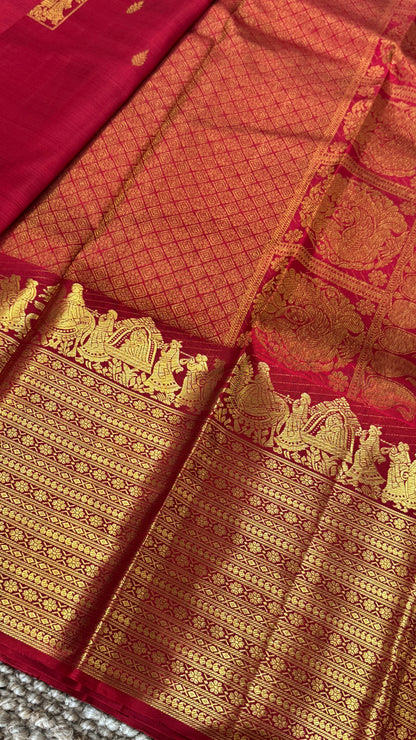 Bridal KANJIVARAM PURE SILK SAREE in DEEP Red