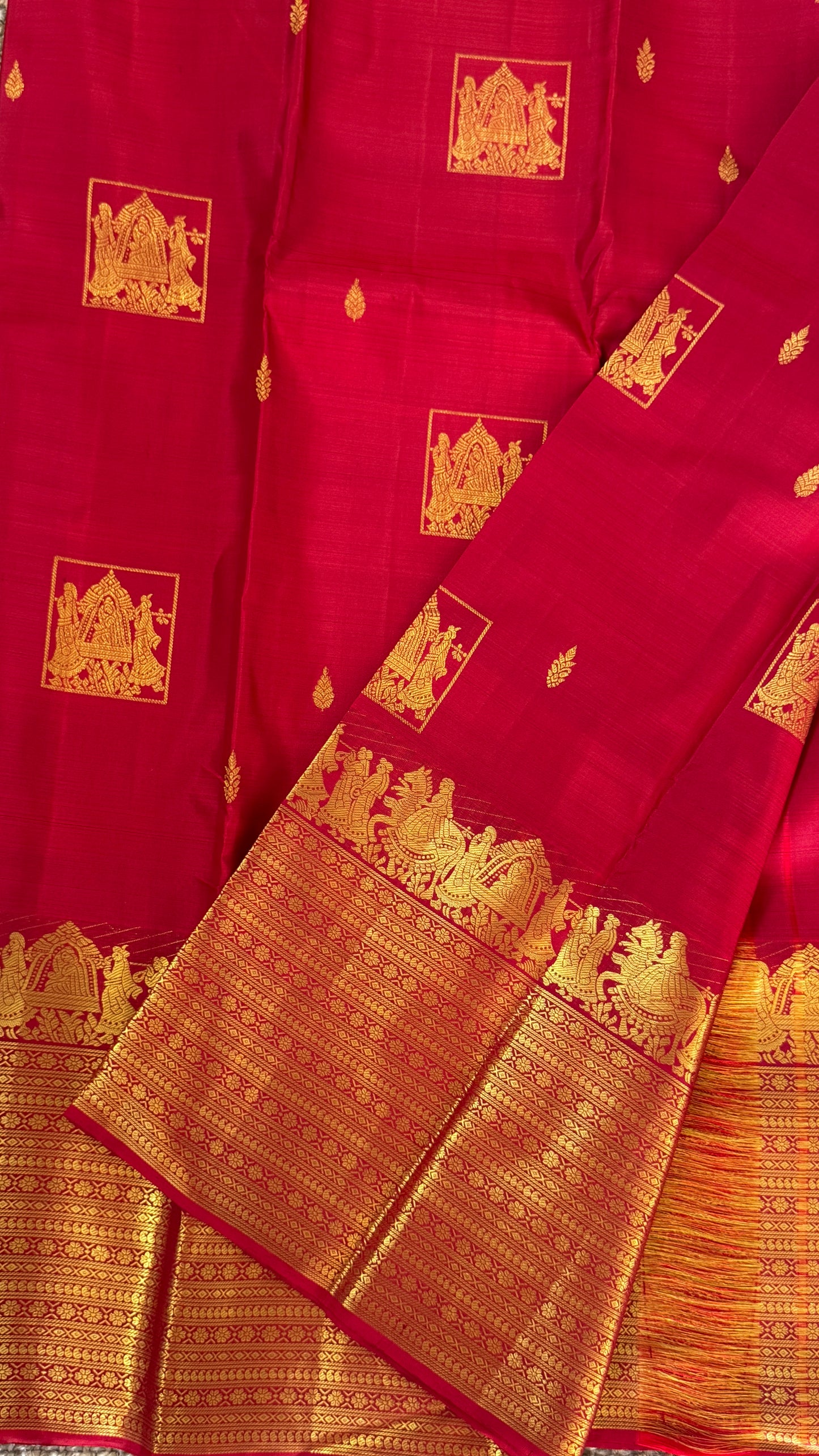 Bridal KANJIVARAM PURE SILK SAREE in DEEP Red