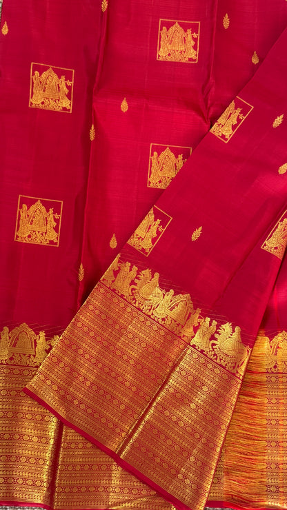 Bridal KANJIVARAM PURE SILK SAREE in DEEP Red