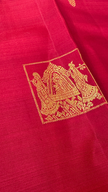 Bridal KANJIVARAM PURE SILK SAREE in DEEP Red