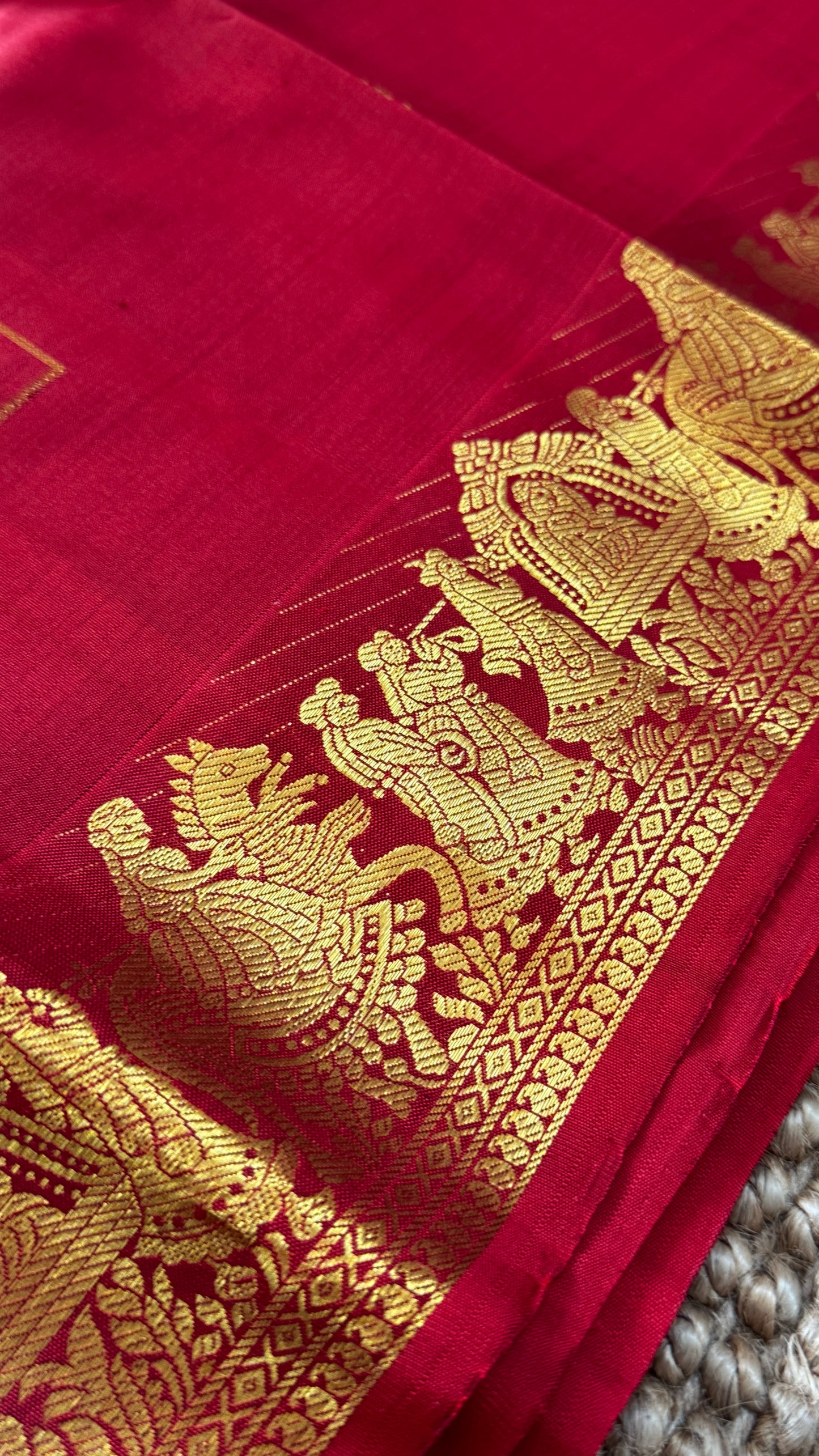 Bridal KANJIVARAM PURE SILK SAREE in DEEP Red