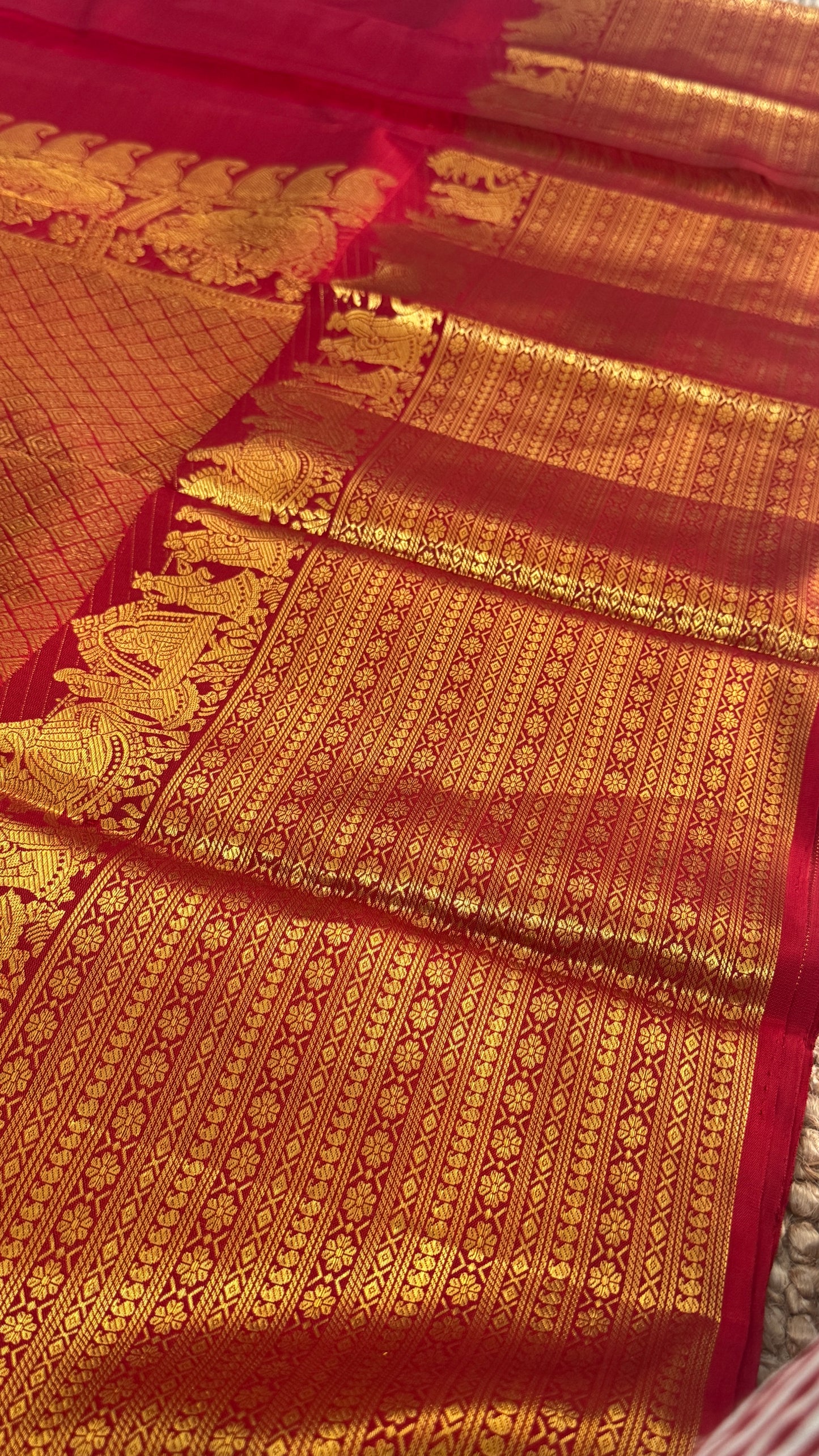 Bridal KANJIVARAM PURE SILK SAREE in DEEP Red