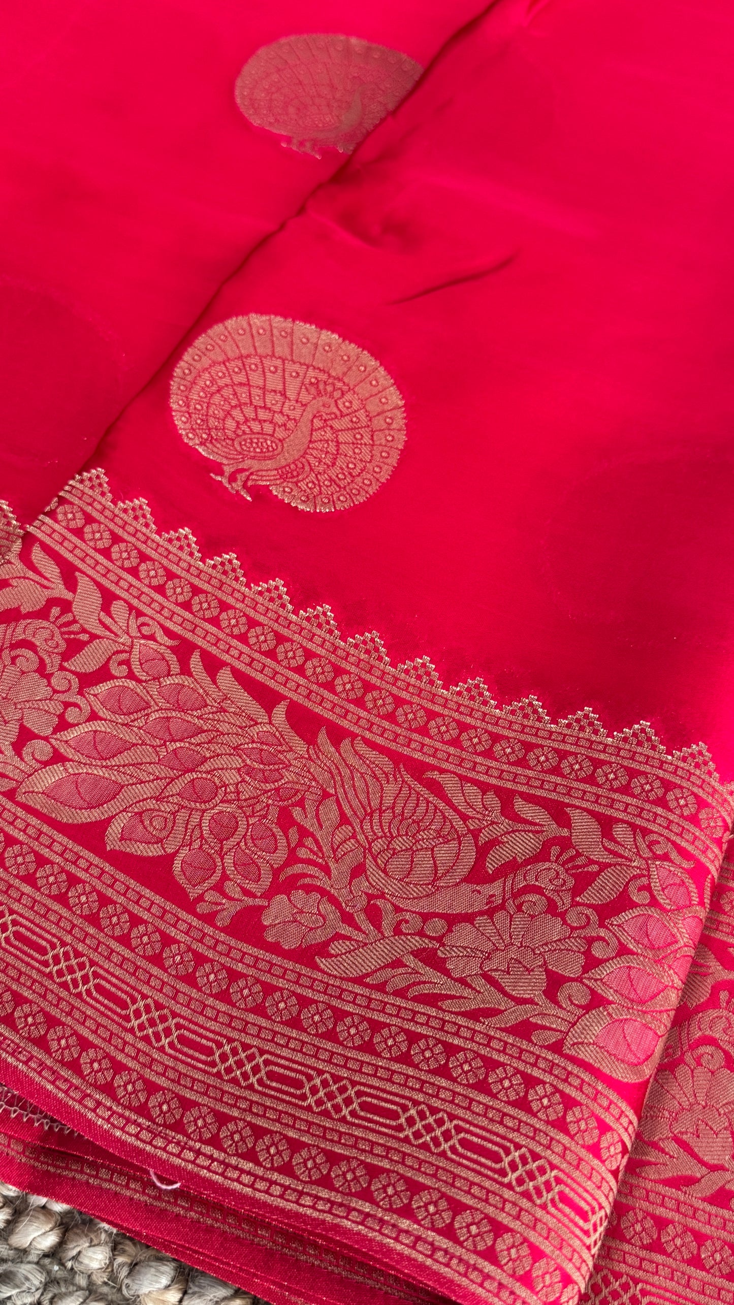 Pure Satin Viscose Silk Banarasi Sarees - Pink