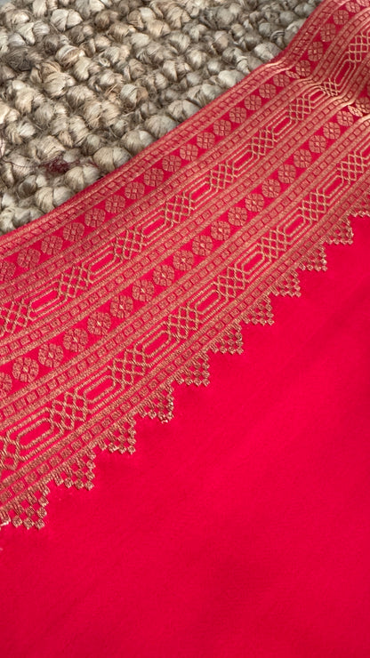Pure Satin Viscose Silk Banarasi Sarees - Pink