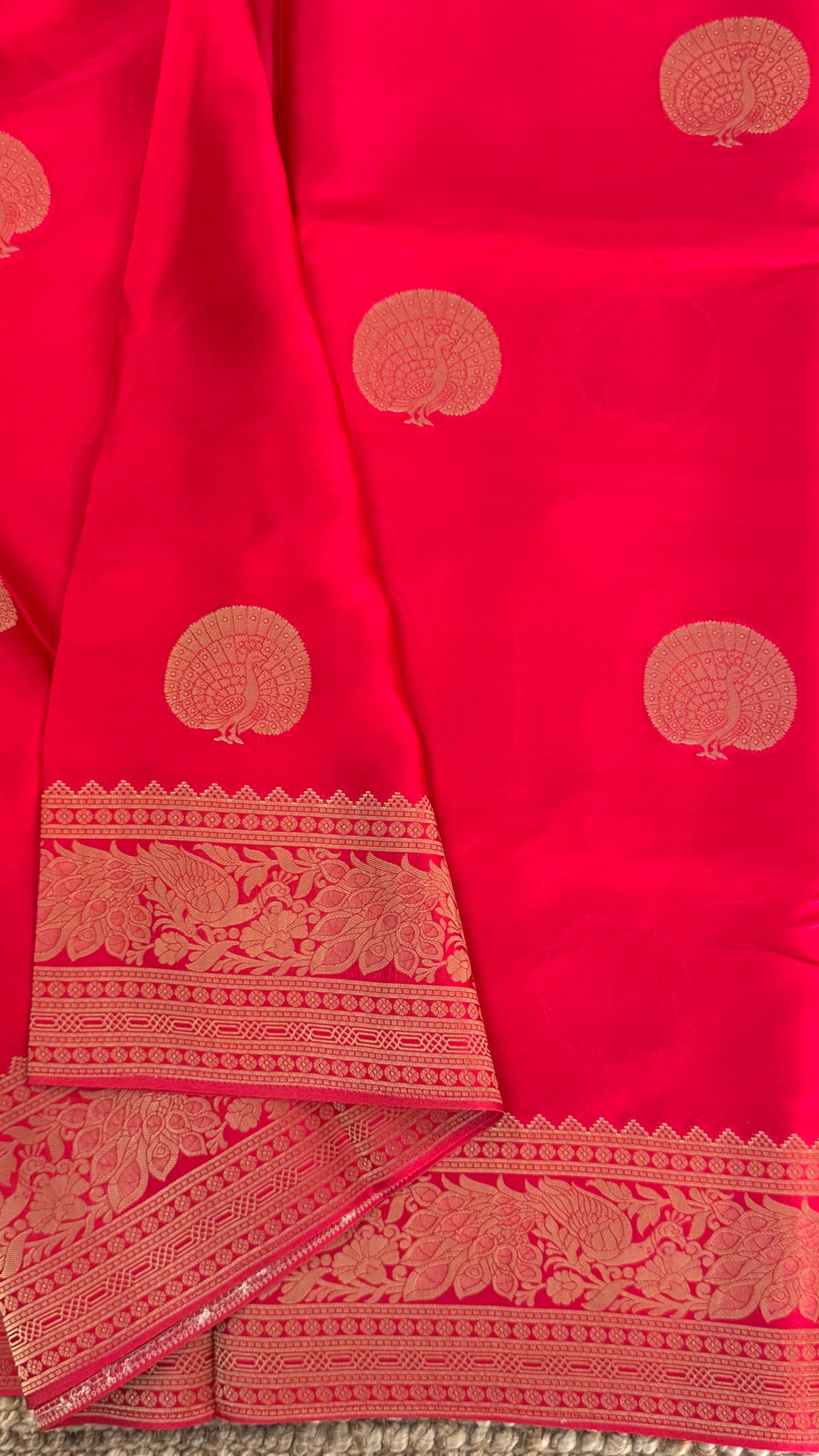 Pure Satin Viscose Silk Banarasi Sarees - Pink