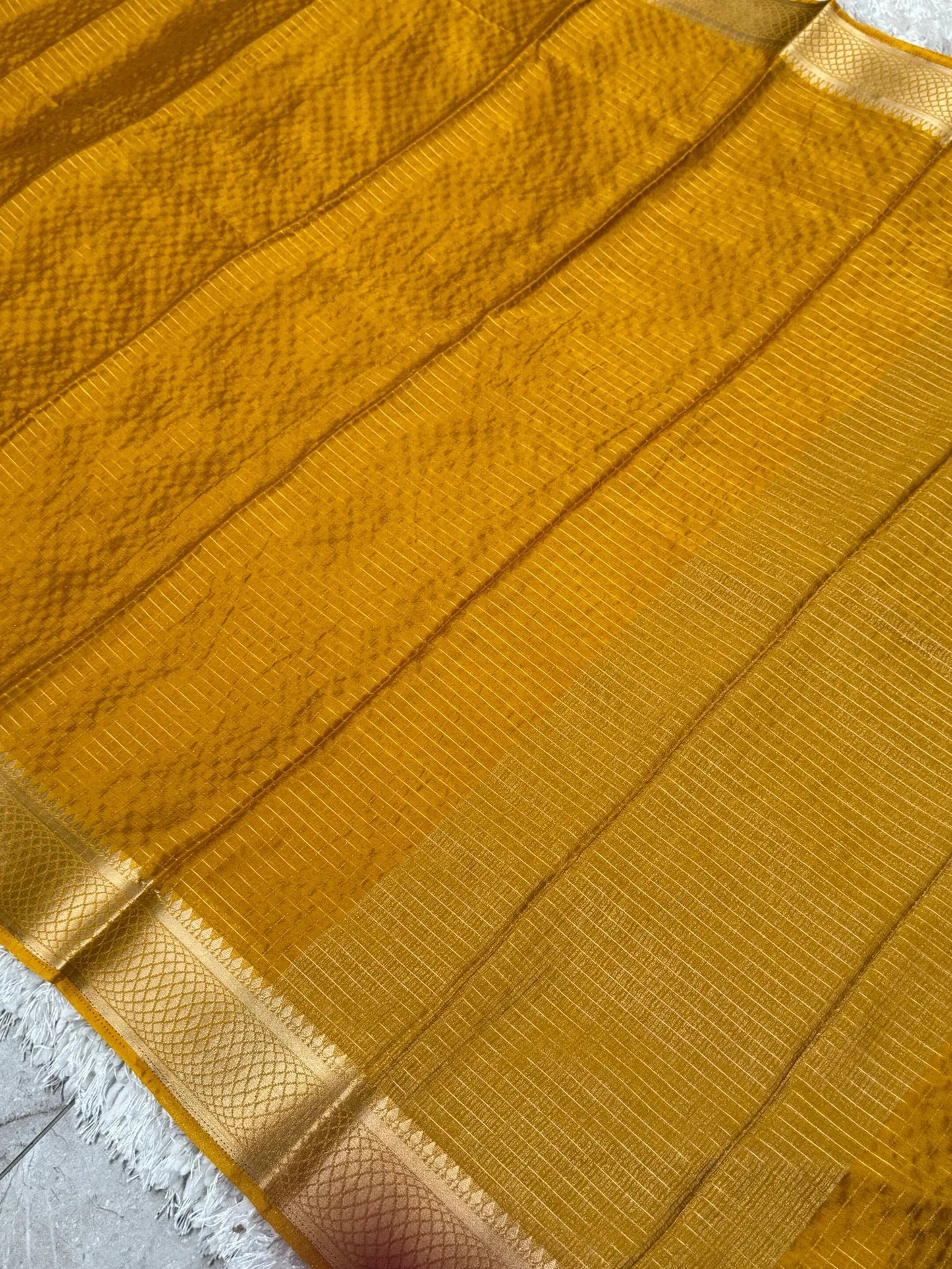 Super soft Georgette Silk Saree – Mustard