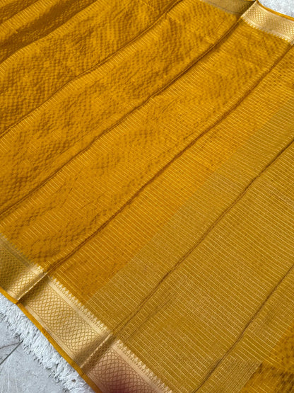 Super soft Georgette Silk Saree – Mustard