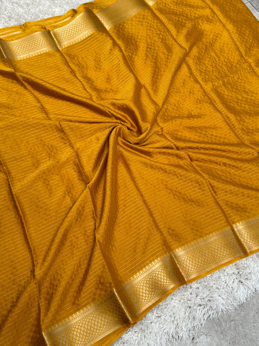 Super soft Georgette Silk Saree – Mustard