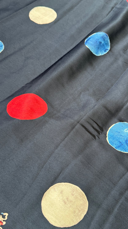Modal silk with Ajrakh prints – Black
