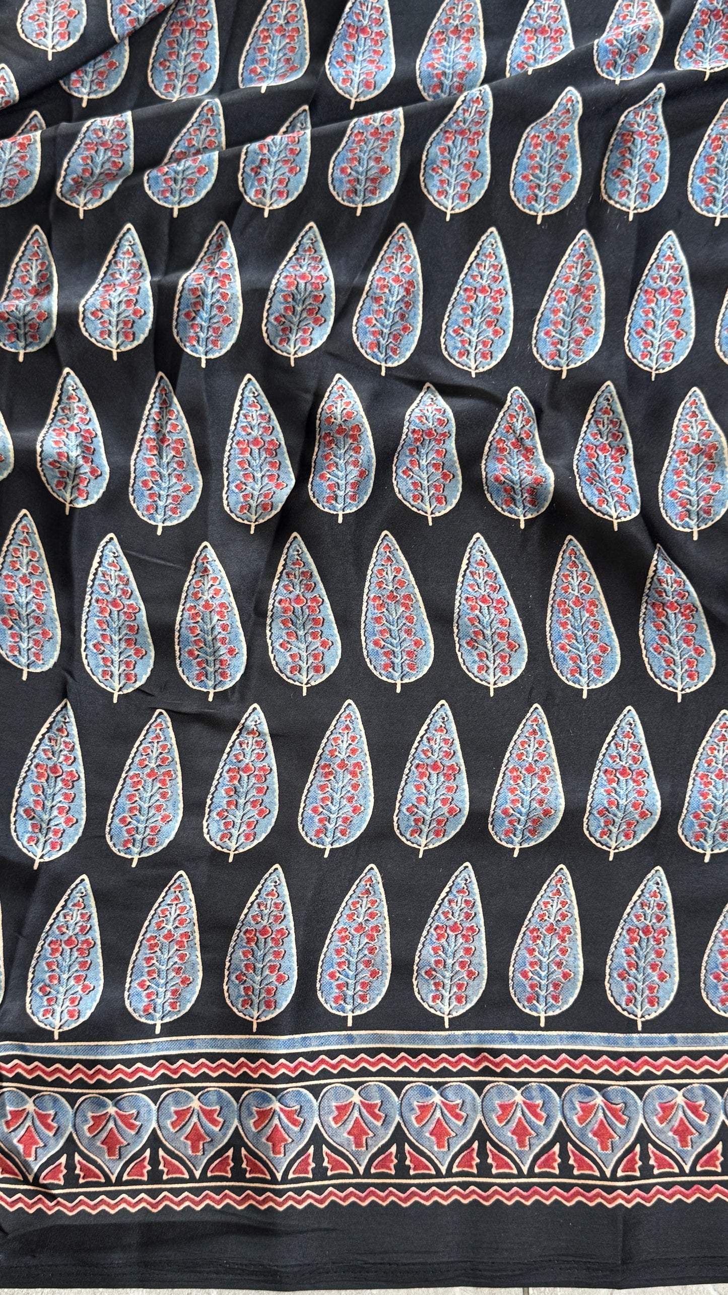 Modal silk with Ajrakh prints – Black