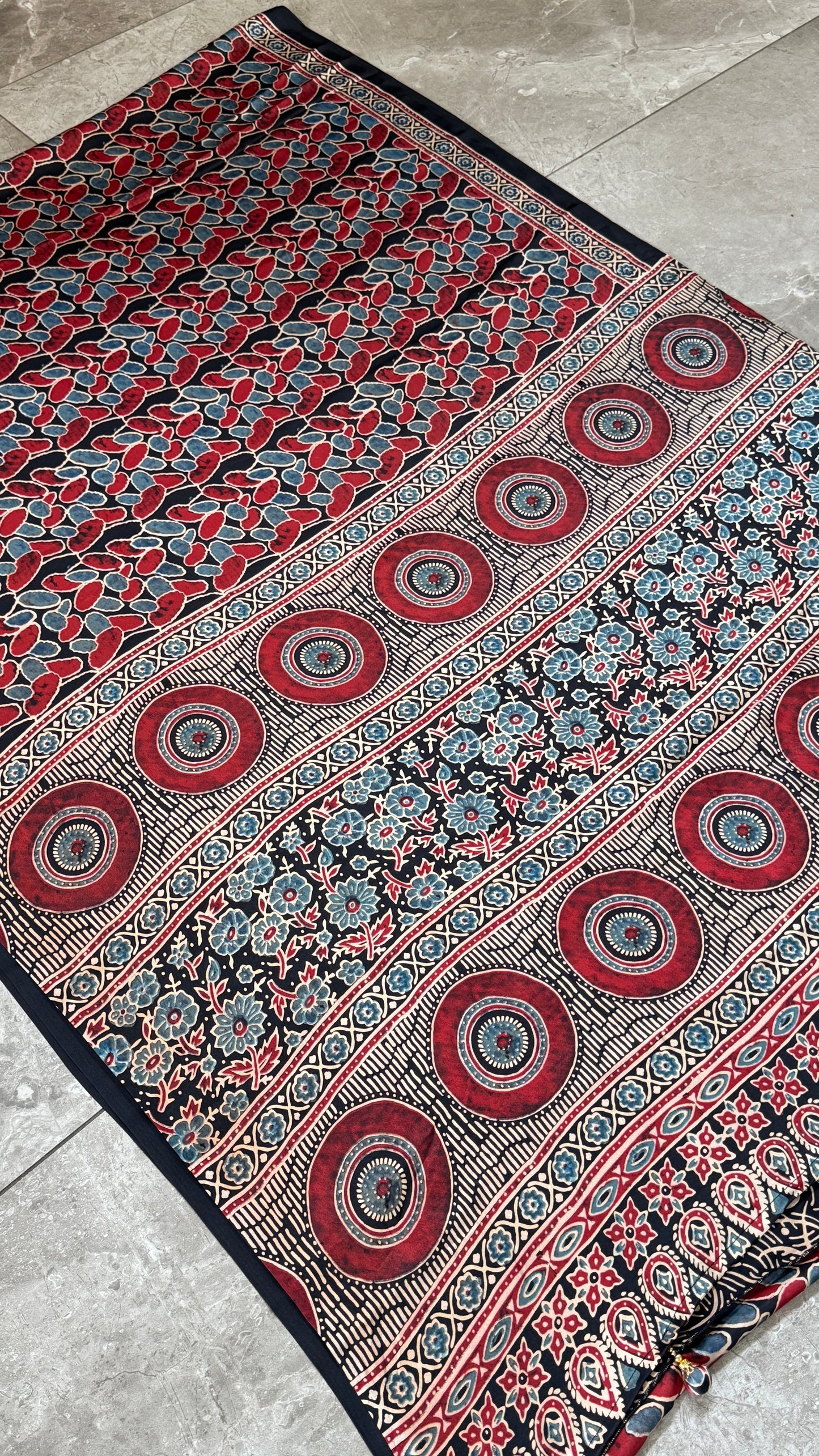 Modal silk with Ajrakh prints – Black