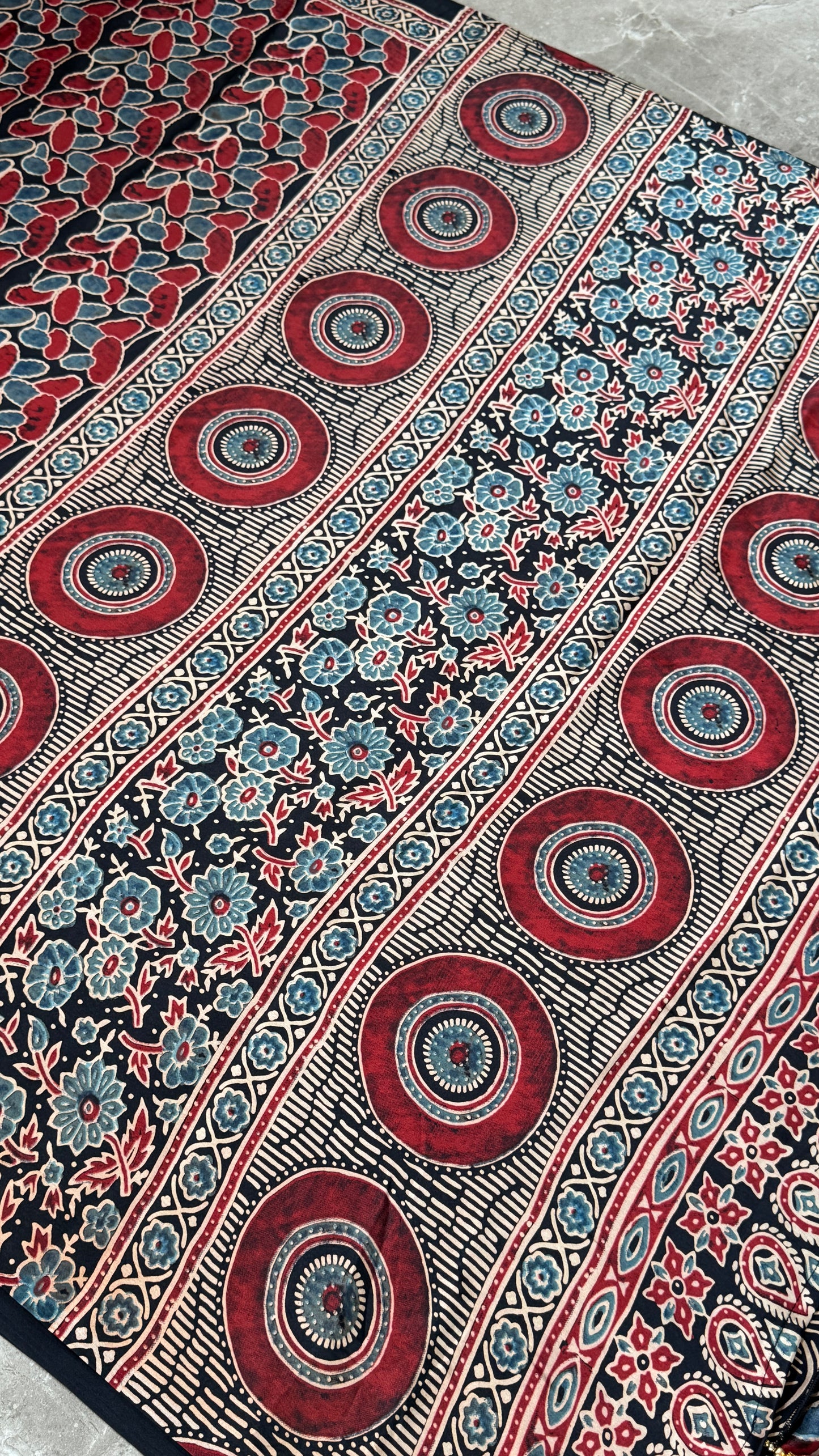 Modal silk with Ajrakh prints – Black