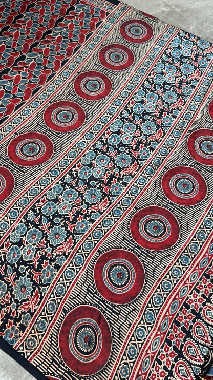 Modal silk with Ajrakh prints – Black