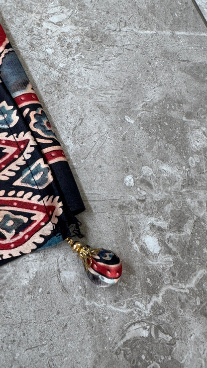 Modal silk with Ajrakh prints – Black