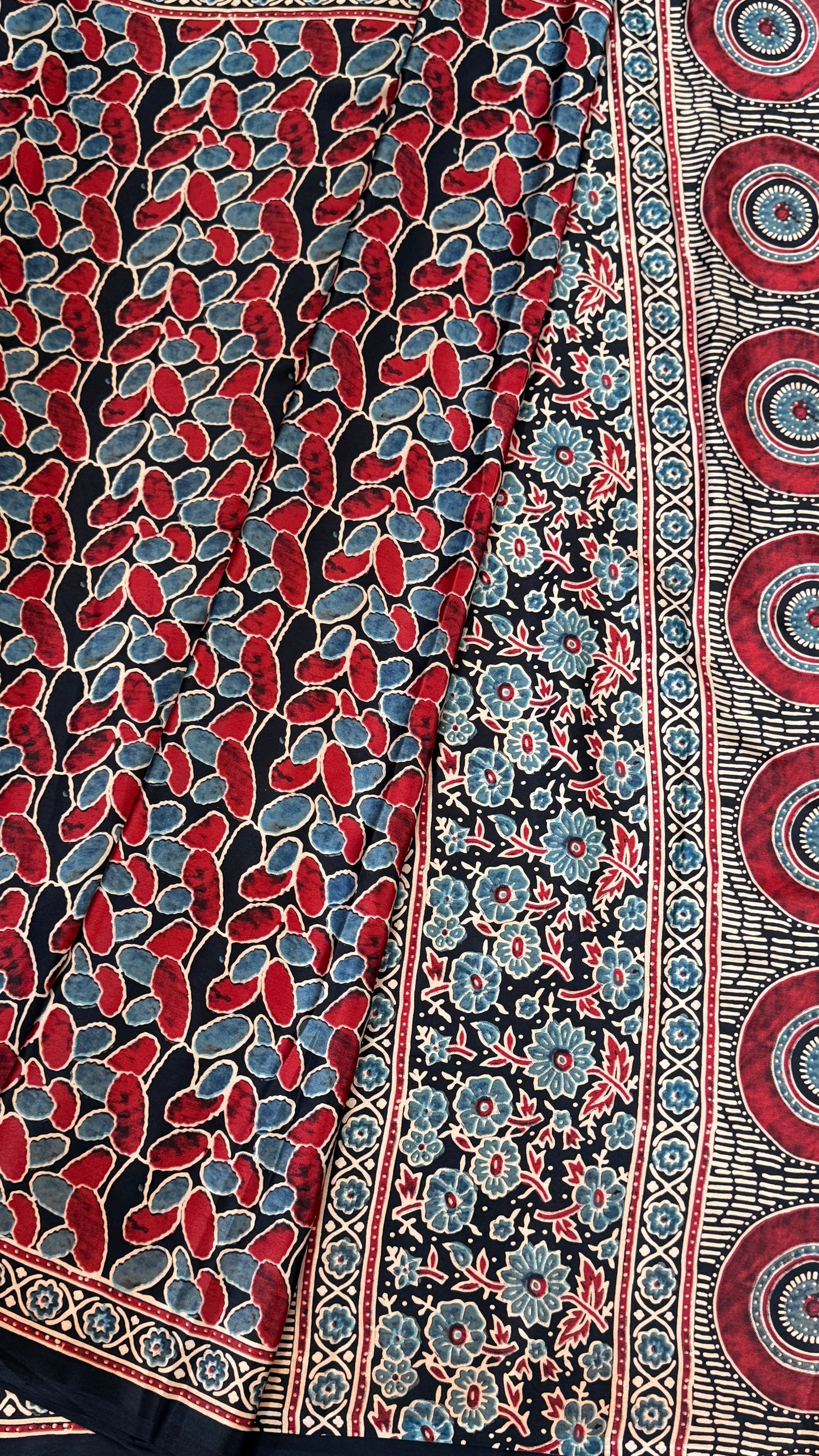 Modal silk with Ajrakh prints – Black