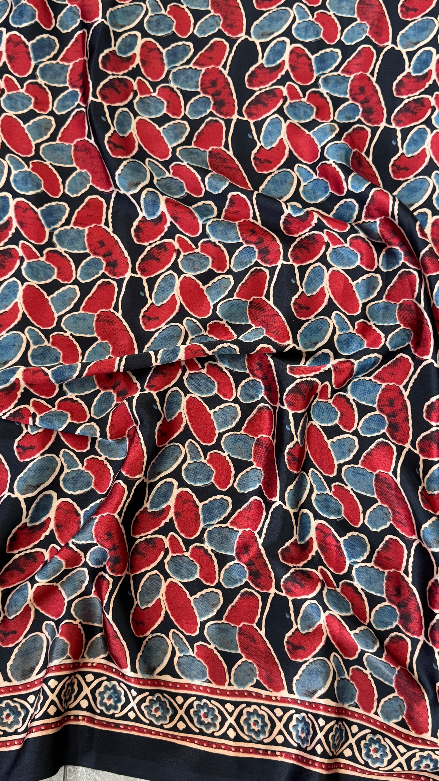 Modal silk with Ajrakh prints – Black