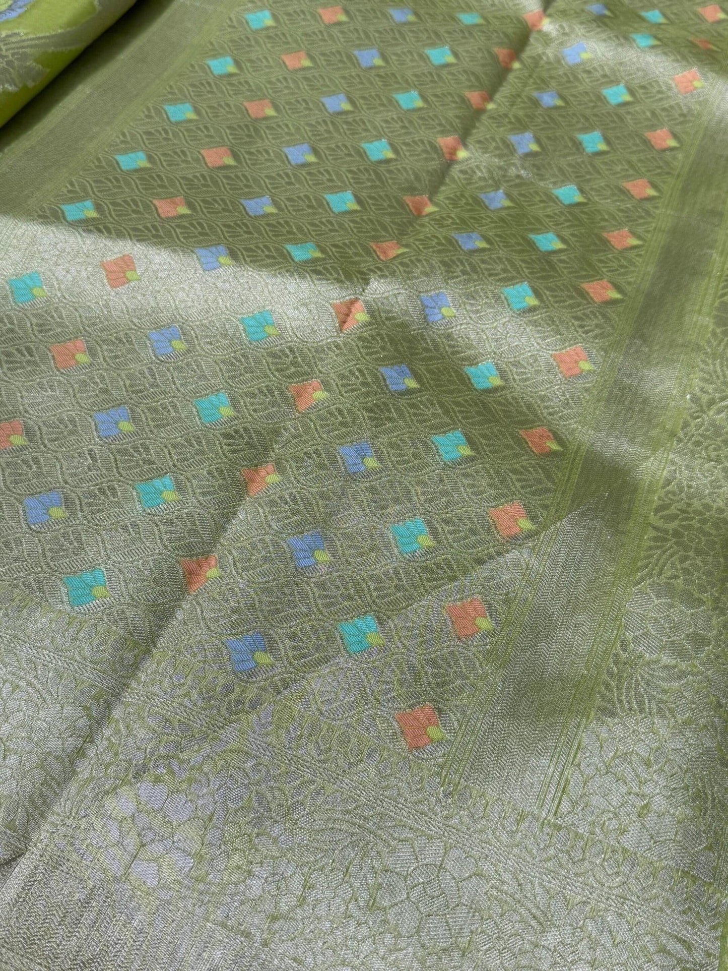 Pure Organza Tissue Silk Saree – Green