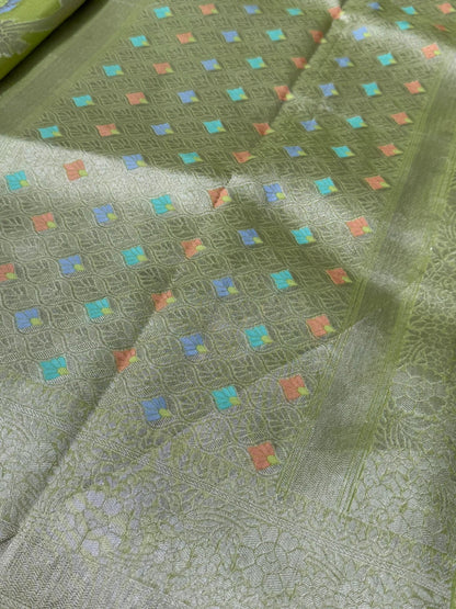 Pure Organza Tissue Silk Saree – Green