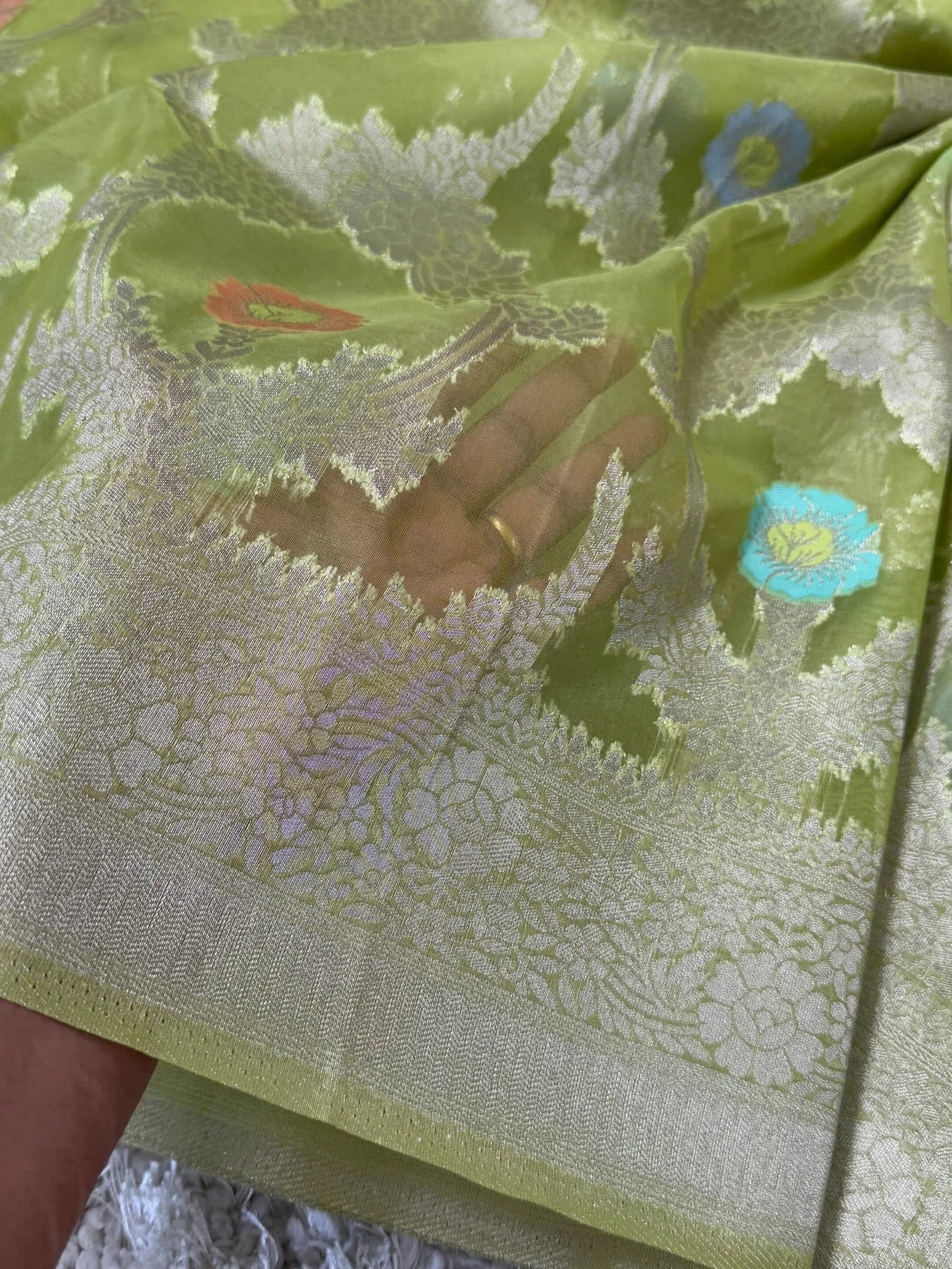 Pure Organza Tissue Silk Saree – Green
