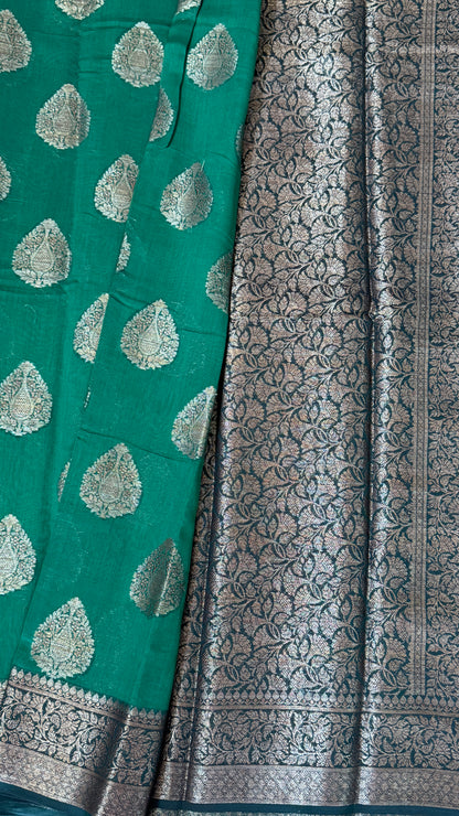 Pure Chanderi Cotton Saree – Antique Borders