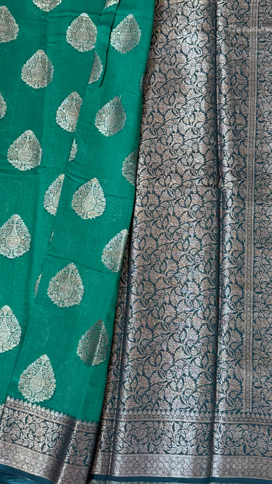 Pure Chanderi Cotton Saree – Antique Borders