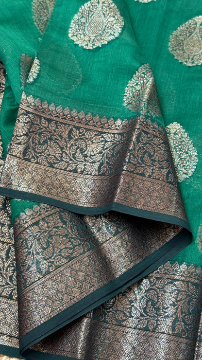 Pure Chanderi Cotton Saree – Antique Borders