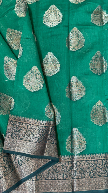 Pure Chanderi Cotton Saree – Antique Borders